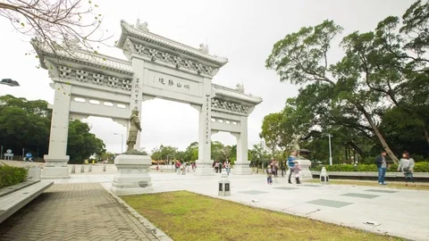 Timelapse at ngong ping big buddha temple Stock Footage 82927623