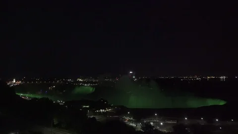 Timelapse of Niagara Falls fireworks at night - 4K Stock Footage 107888951