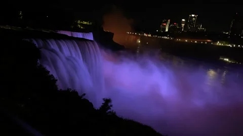 Timelapse of Niagara Falls at night Stock Footage 172422916