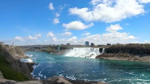 Timelapse of Niagara Falls Waterfall and Skies Stock Footage 130480811