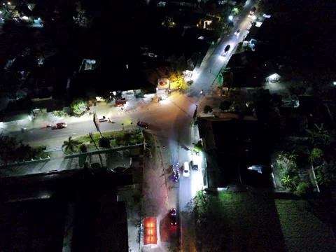 Timelapse at Night Above Crossroad Stock Footage 246877375