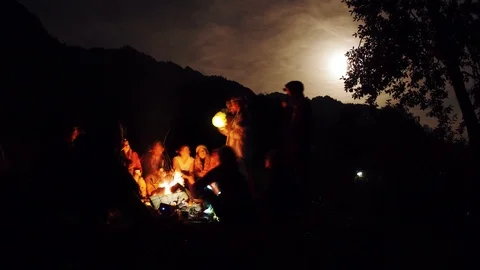 Timelapse night campfire Stock Footage 106360049