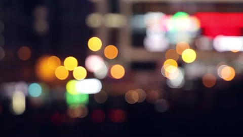 Timelapse of night city in defocused Video stock 130838236