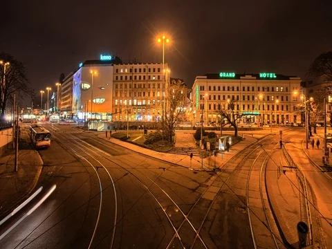 Timelapse with night city Stock Footage 72729293
