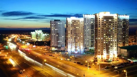 Timelapse of night city Video stock 82954662