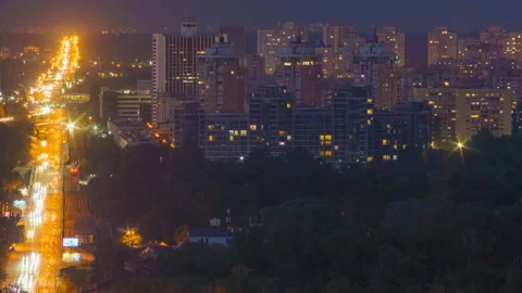Timelapse of the Night City. Stock Footage 207429411