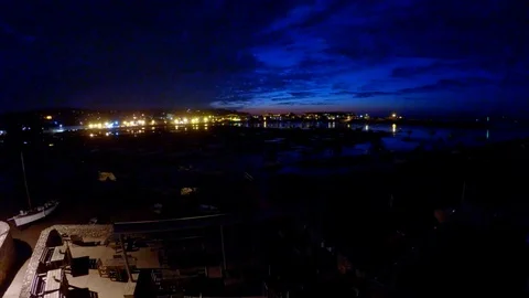 Timelapse Night to Day on Devon coast Stock Footage 95183268