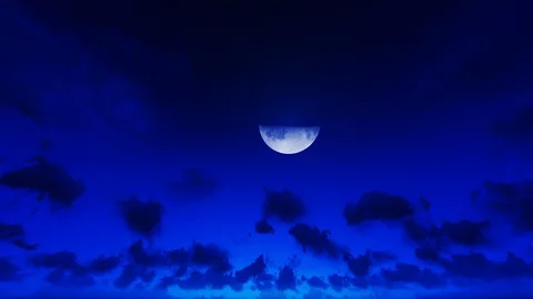 Timelapse night to day from full moon, starry sky to afternoon, hd Stock Footage 128959254