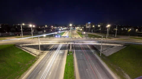 Timelapse of night driving Stock Footage 23248001