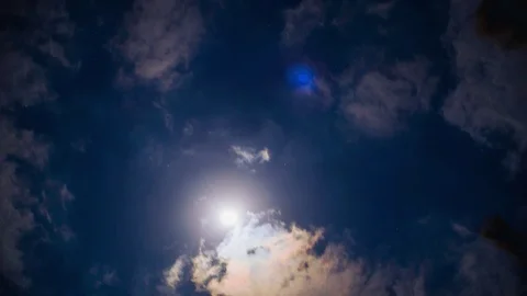 Timelapse night from full moon on starry sky to afternoon, 4K 스톡 동영상 124685892