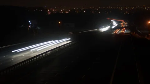 Timelapse night highway traffic Stock Footage 103095119