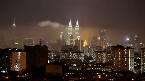 Timelapse Of Night In Kuala Lumpur Stock Footage 38467190