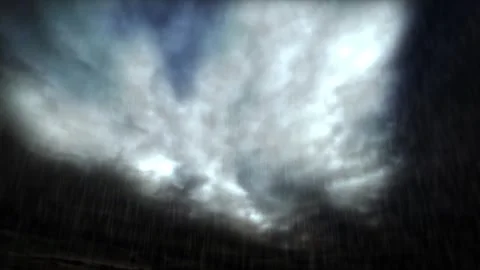 Timelapse of night rain, heavy dark clouds, thunder and lightnings Stock Footage 250934320