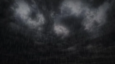 Timelapse of night rain, massive dark clouds, thunder and lightnings Stock Footage 285244979