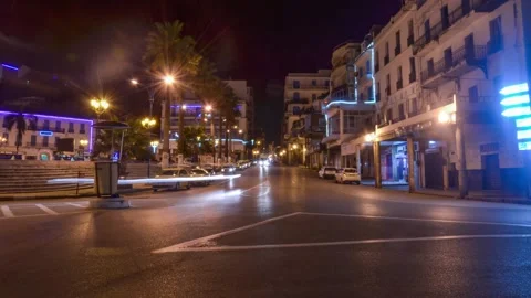 Timelapse in Night Road Cityscape Stock Footage 148005316