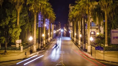 Timelapse in Night Road Stock Footage 148005759