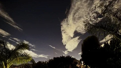 Timelapse of Night Sky with clouds Stock Footage