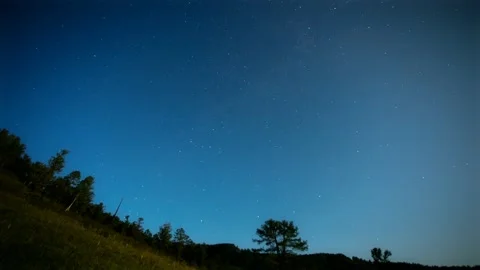 Timelapse night sky on mountains background. Видео 144540718