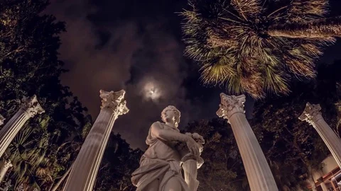 Timelapse night statue Stock Footage 78678198