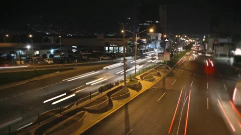 Timelapse night street Stock Footage 38415279
