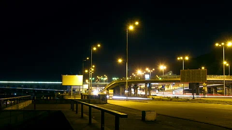 Timelapse of night street Stock Footage 64859529
