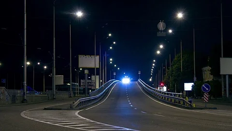 Timelapse of night street Stock Footage 69832527