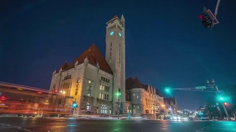 Timelapse night time city traffic Stock Footage 101479838