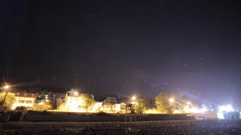 Timelapse night town Stock Footage 73256404