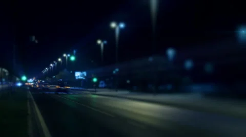 Timelapse night traffic on boulevard. Stock Footage 3140908