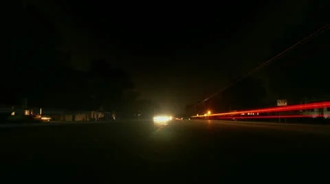 Timelapse night traffic Stockbeeldmateriaal 11605179