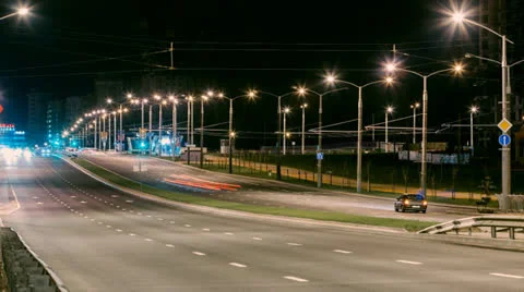 Timelapse of night traffic Stock Footage 23248875