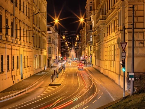 Timelapse with night traffic Stock Footage 72730604