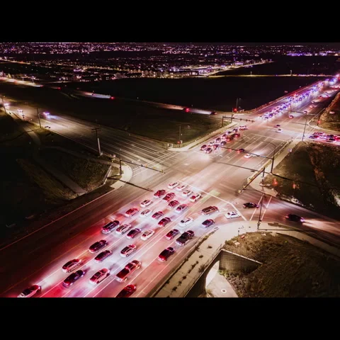 Timelapse Night Traffic Intersection Utah Valley Stock Footage 261664802