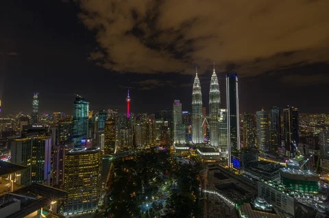 Timelapse Night view of cityscape Stock Footage 122211852
