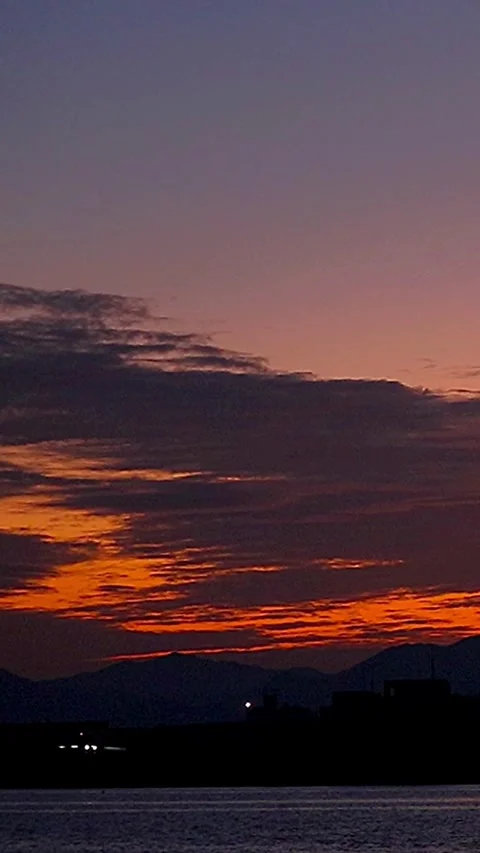Timelapse night view sunset beautiful reddish purple contrast Japan,Vertical,01 스톡 동영상 347734707