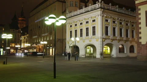 Timelapse at Nighttime in the city of Leipzig 스톡 동영상 59140223
