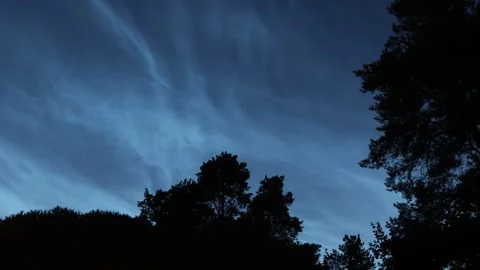 Timelapse of noctilucent clouds moving across night sky Stock Footage 342095313