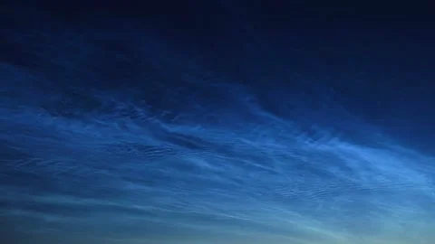 Timelapse of noctilucent clouds in the night sky 4k Stock Footage 237297370