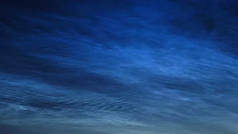 Timelapse of noctilucent clouds in the night sky 4k Stock Footage 237297450