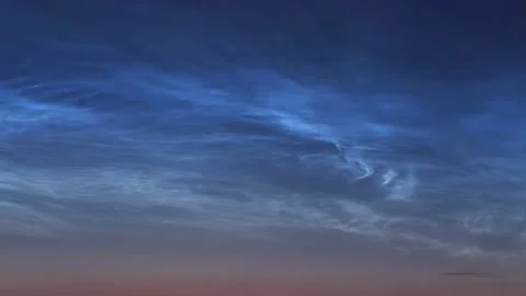 Timelapse of noctilucent clouds in the night sky 4k Stock Footage 237297517