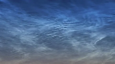 Timelapse of noctilucent clouds in the night sky 4k Stock Footage 237297519