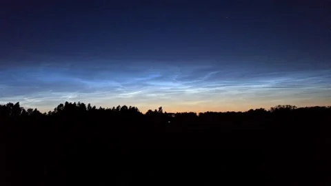 Timelapse of noctilucent clouds in the night sky 4k Stock Footage 237297615