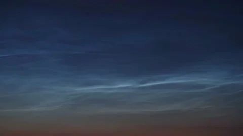 Timelapse of noctilucent clouds in the night sky 4k Stock Footage 237297826