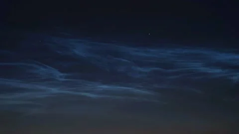 Timelapse of noctilucent clouds in the night sky 4k Stock Footage 237297951