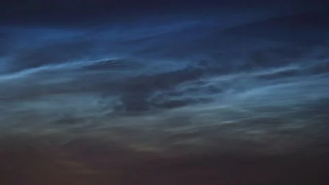 Timelapse of noctilucent clouds in the night sky 4k Stock Footage 237298209