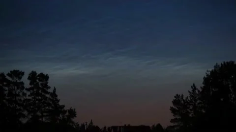 Timelapse of noctilucent clouds in the night sky 4k Stock Footage 237298223