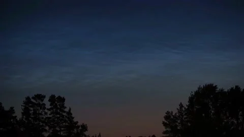 Timelapse of noctilucent clouds in the night sky 4k Stock Footage 237298230