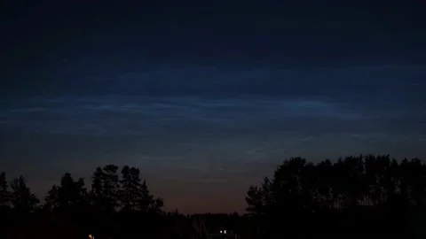 Timelapse of noctilucent clouds in the night sky 4k Stock Footage 237298233