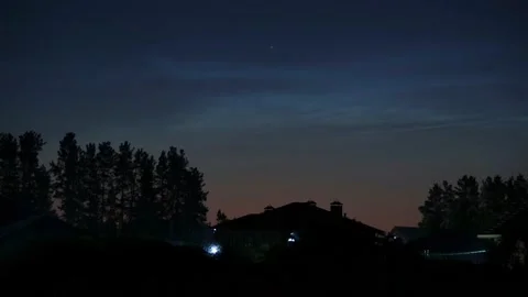 Timelapse of noctilucent clouds in the night sky 4k Stock Footage 237298379