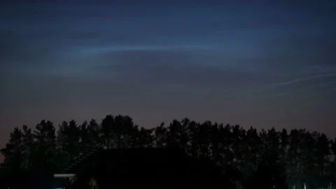 Timelapse of noctilucent clouds in the night sky 4k Stock Footage 237298407